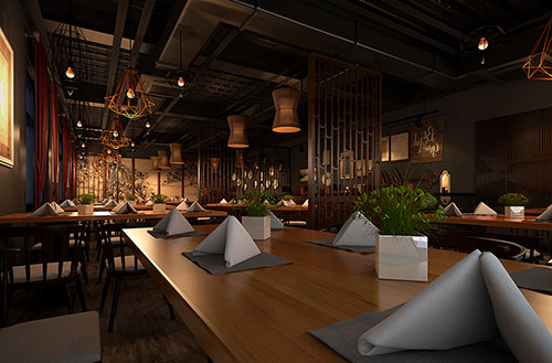 济宁简约大气中式风格餐厅设计装修效果图